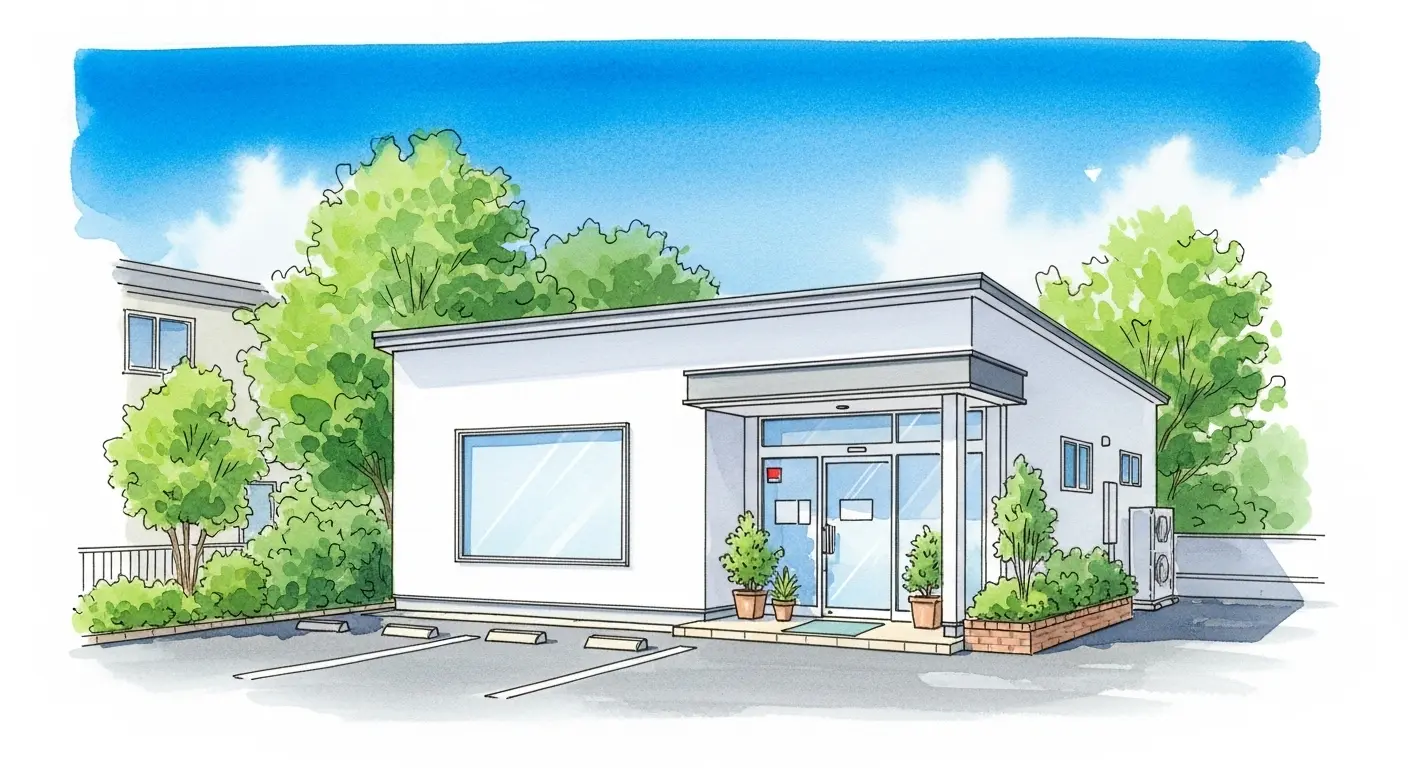 サクラ調剤薬局二島店の外観
